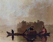 George Caleb Bingham Fur Traders Descending the Missouri painting